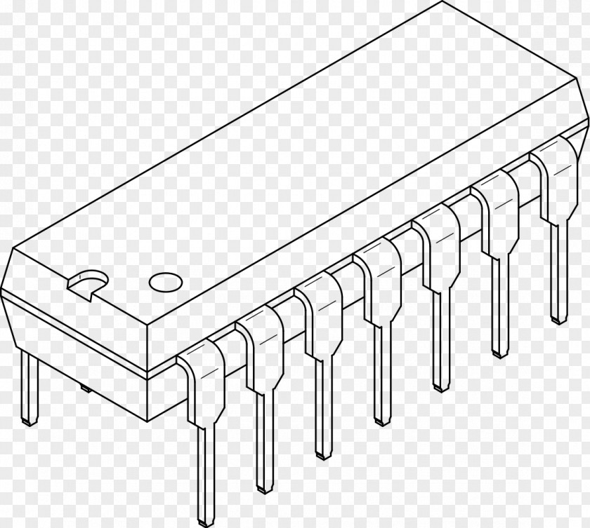 Dil Integrated Circuits & Chips Dual In-line Package Electronic Circuit 555 Timer IC Packaging PNG