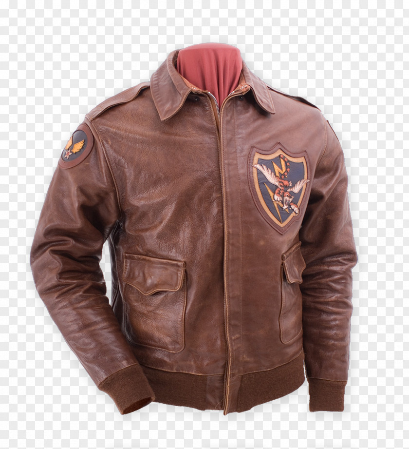 Leather Hoodie Jacket Flying Tigers A-2 Second World War Flight PNG