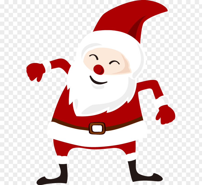 Happy Santa Claus Painted Pattern Clip Art PNG