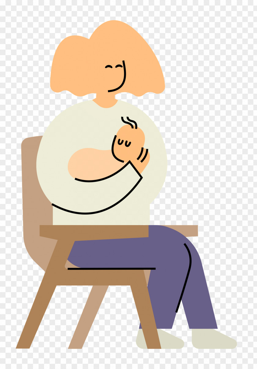 Human Body Sitting Cartoon Chair PNG