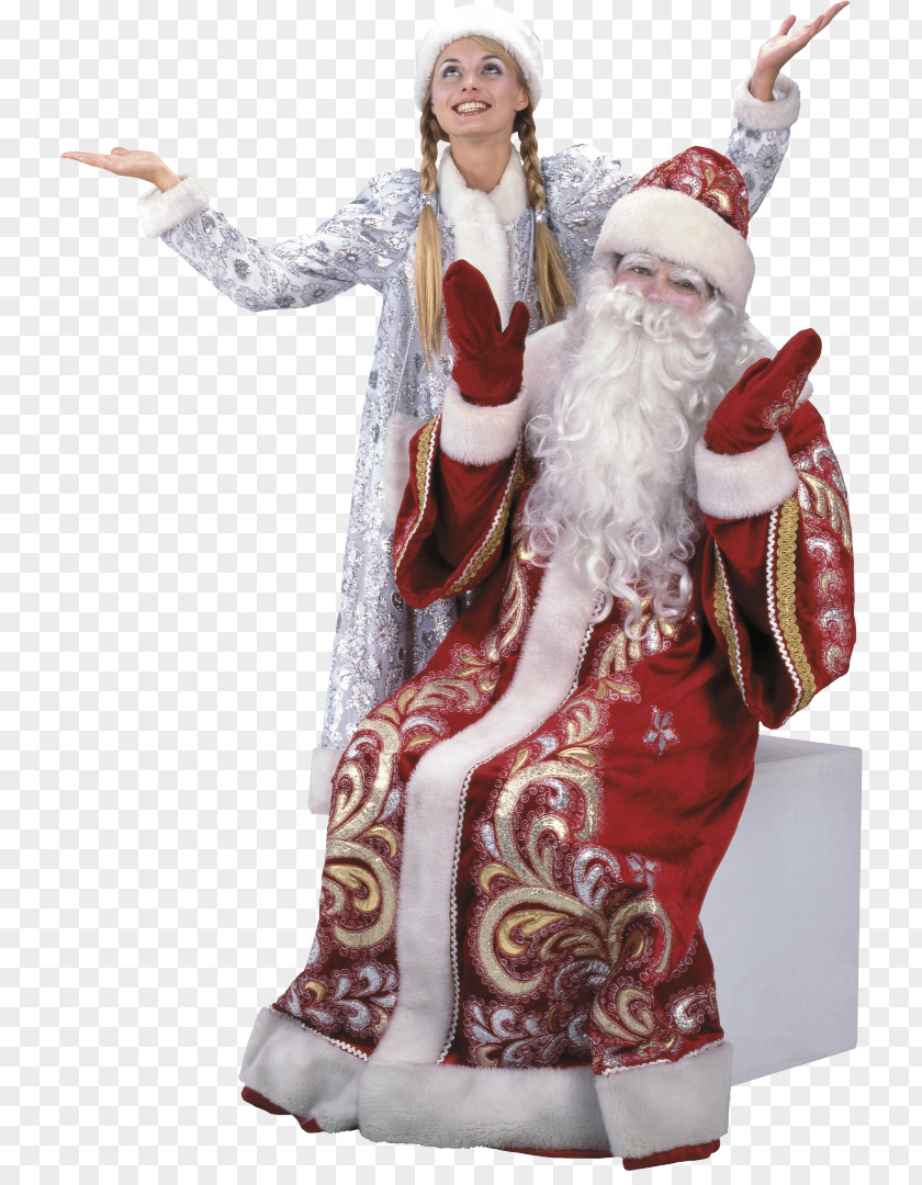 Saree Ded Moroz Snegurochka Santa Claus Christmas Ornament New Year PNG