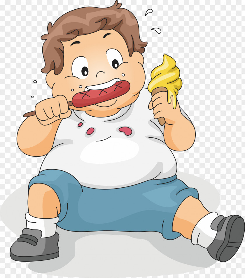 Sitting To Eat Fat Children Eating Boy Child Clip Art PNG