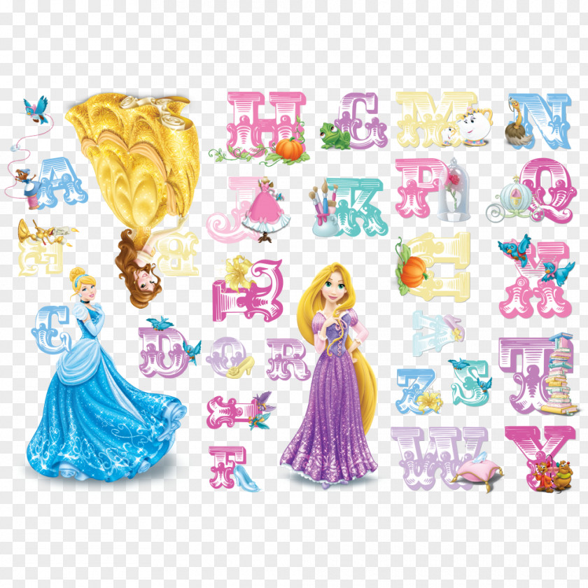 Disney Letters Princess ABC Wall Decal Sticker PNG