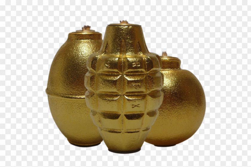 Gold Oil Grenade Firearm Lamp Metal PNG