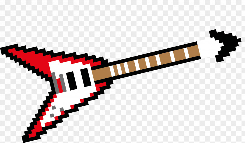 Guitarist 8-bit Guitar Character PNG