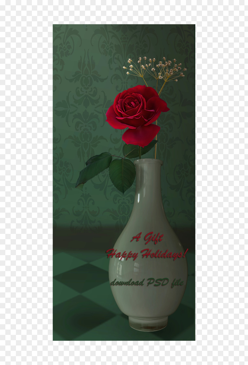 Hand-painted Rose Invitation Garden Roses Glass Bottle Vase Ceramic PNG