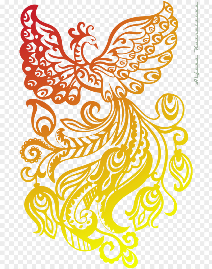 Bird Firebird Stencil Drawing Art PNG