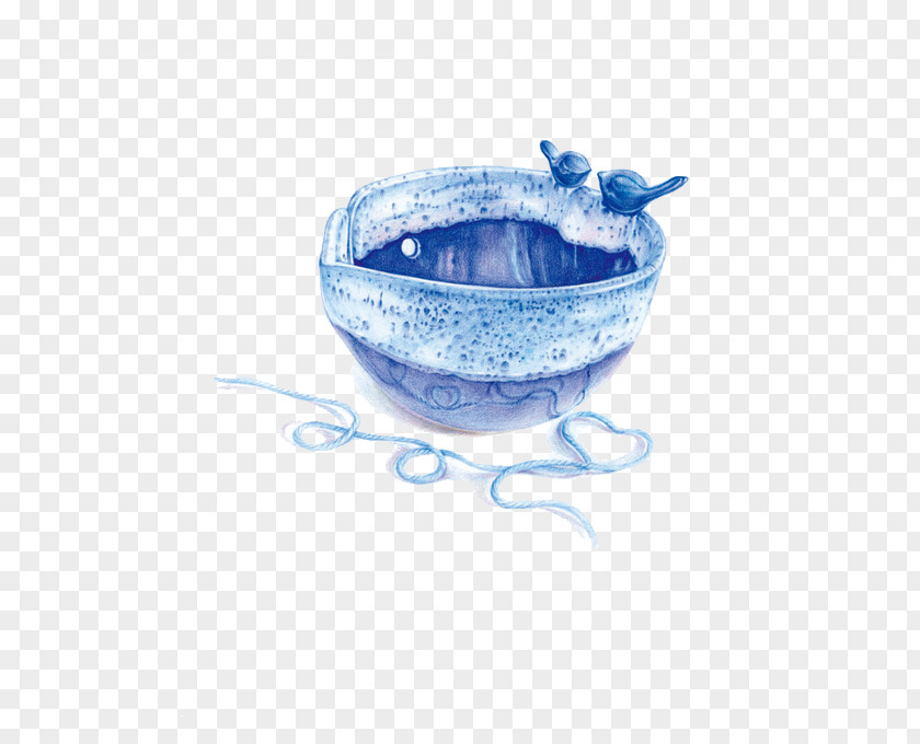 Blue Glass Bowl PNG
