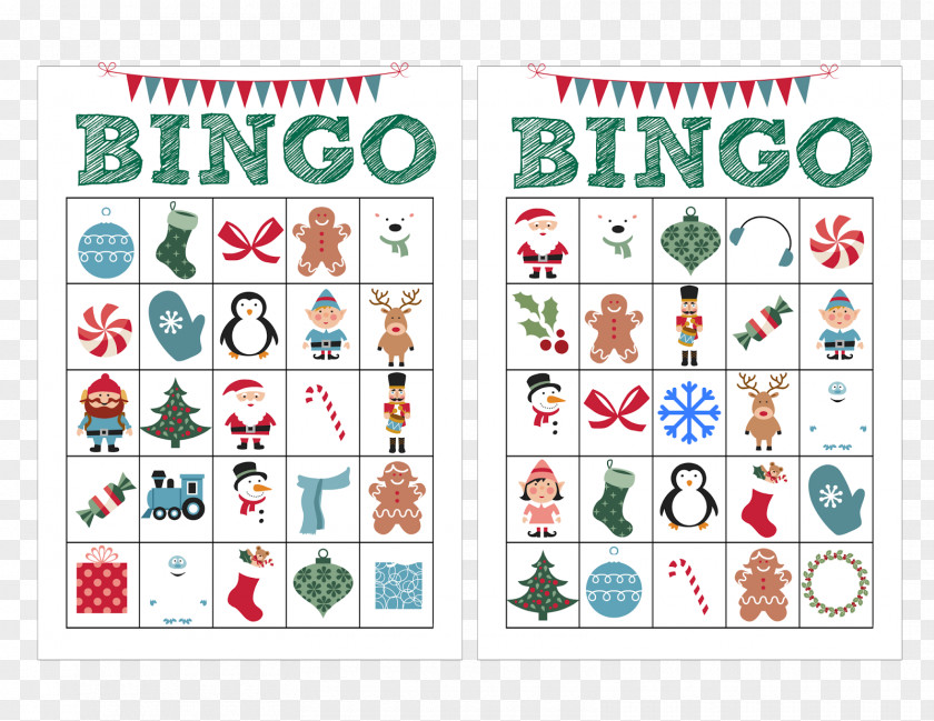 Calling Card Template Bingo Christmas Child Game PNG