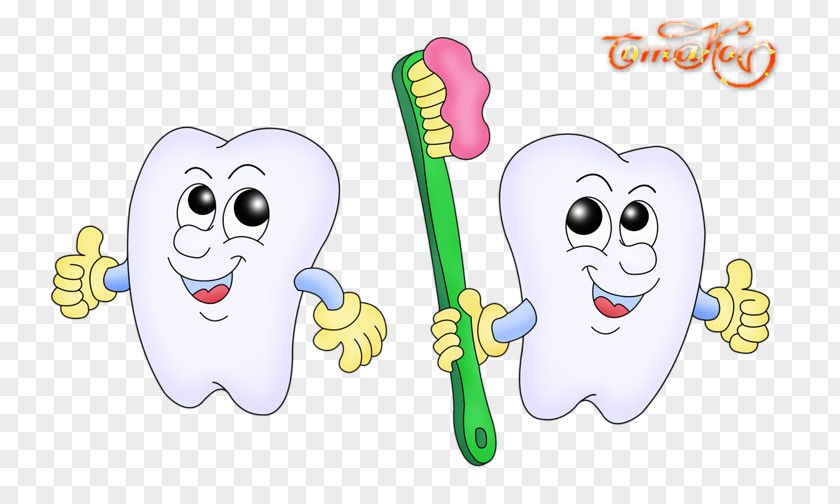 Hand-painted Cartoon Tooth Toothbrush Drawing PNG