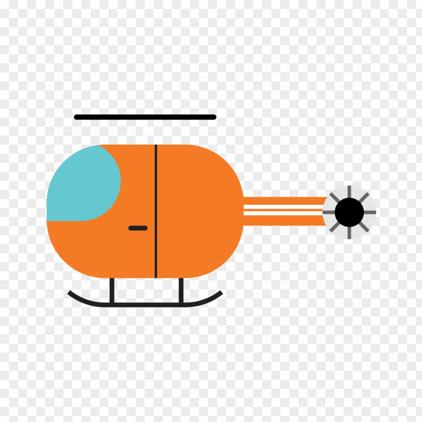 Orange Helicopter Illustration PNG