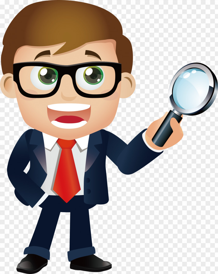 A Man Holding Magnifying Glass Architectural Engineering PNG