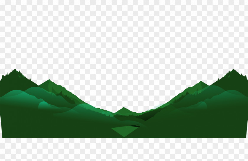Mountain Stream Rectangle Green PNG
