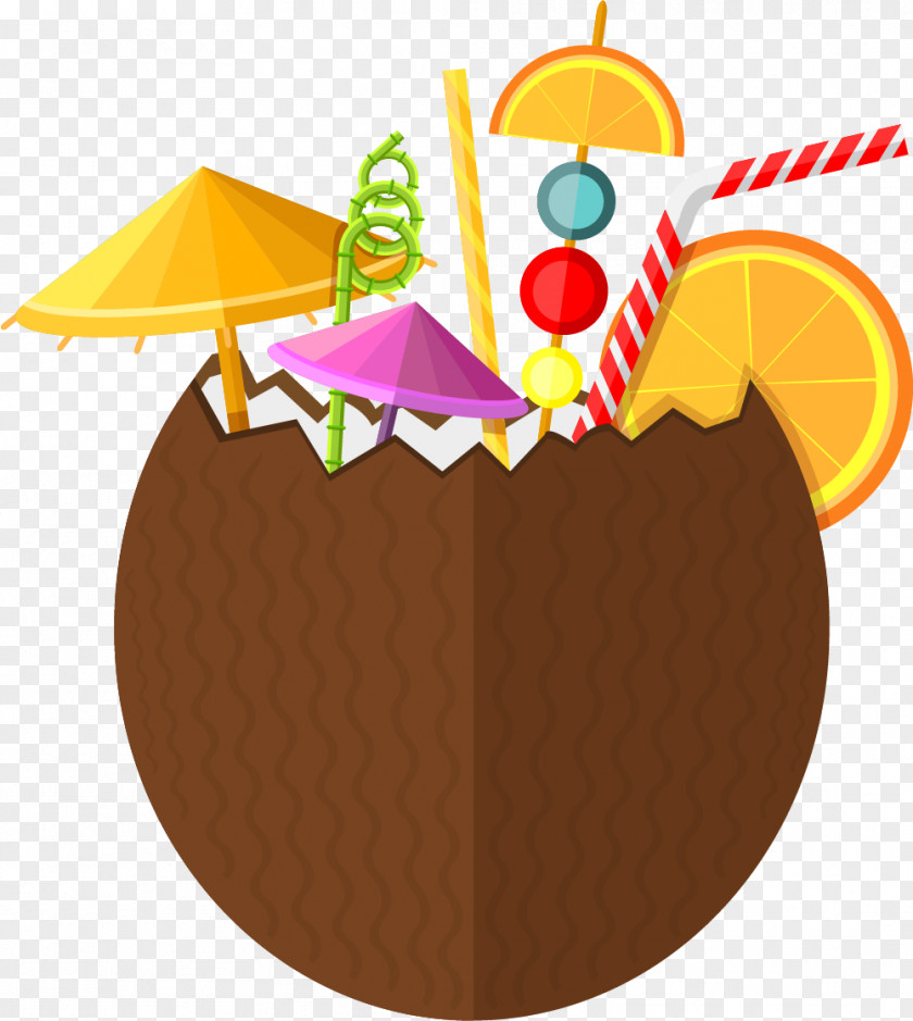 Delicious Cartoon Coconut Juice Water Fruit PNG