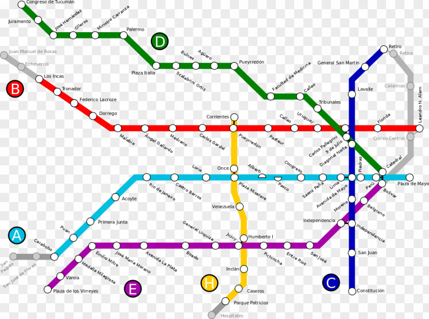 Map 9 De Julio Line B Buenos Aires Underground Rapid Transit Santiago Metro PNG