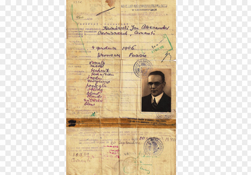 Passport Second World War Document Fake Polish PNG