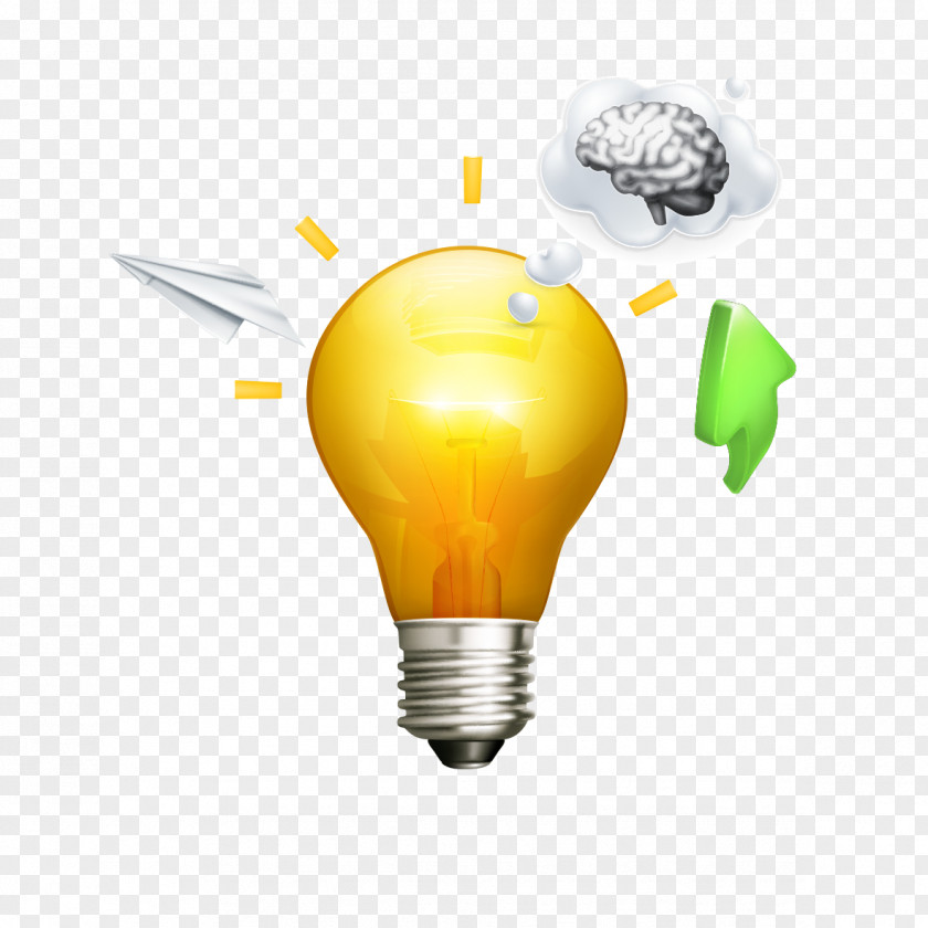 Bulb And Brain Light Lamp PNG
