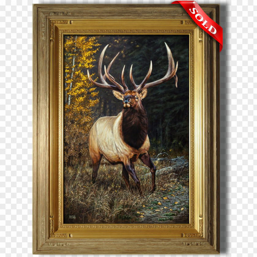 Hand Painted Elk Painting Drawing Art Museum PNG