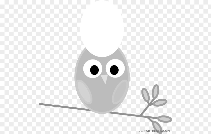 Smile Blackandwhite Owl Cartoon PNG