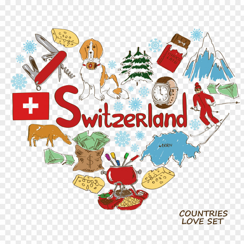 Switzerland Elements Fondue Stock Illustration Clip Art PNG