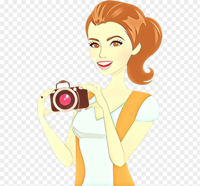 Finger Camera Cartoon Eyebrow Lip Brown Hair PNG