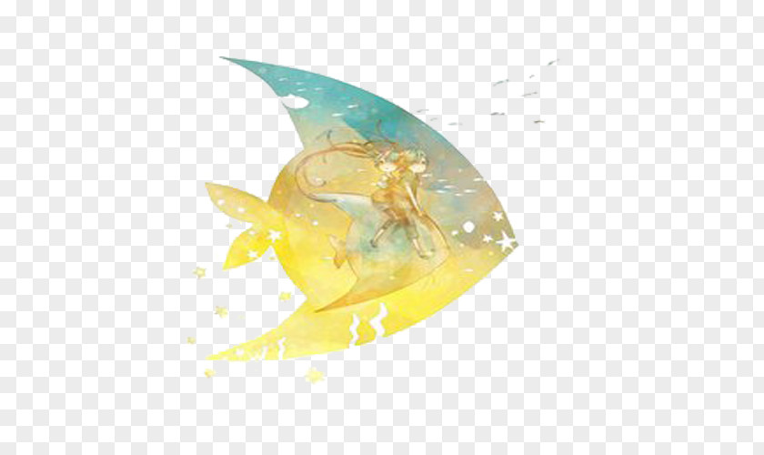 Golden Dream Painted Fish Hatsune Miku Vocaloid Pixiv Illustration PNG