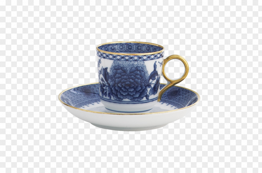 The Blue And White Porcelain Coffee Cup Saucer Demitasse Teacup PNG