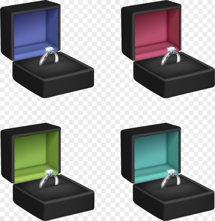 Vector Diamond Ring Box Engagement Jewellery PNG