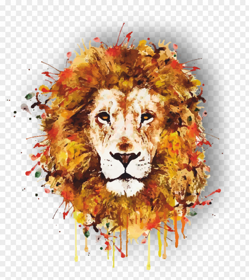 Watercolor Animals Lion Leopard T-shirt Tiger Felidae PNG