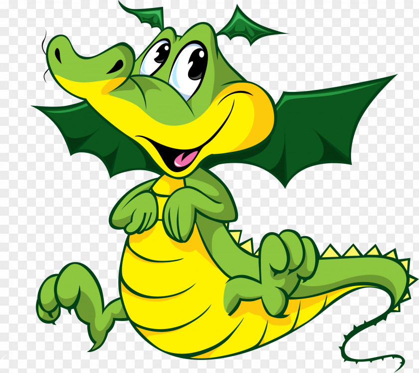 Cartoon Green Crocodile Animal Clip Art PNG