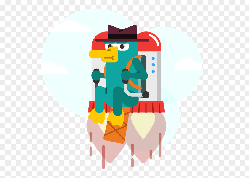 Rocket Perry The Platypus Illustration PNG