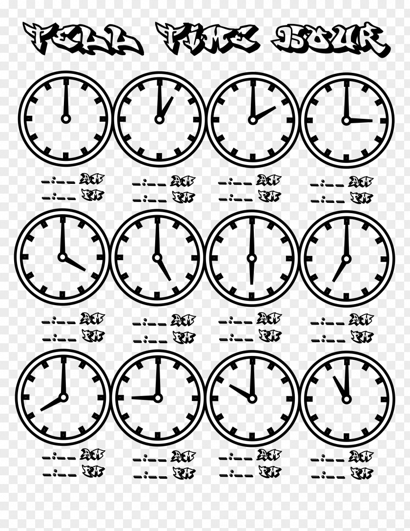 Digital Alarm Clock Coloring Book Time & Attendance Clocks Worksheet Learning PNG