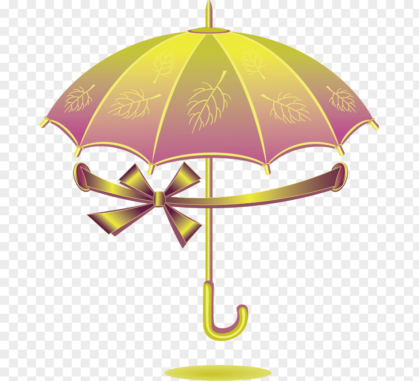 Vector Golden Umbrella Poster Yellow PNG
