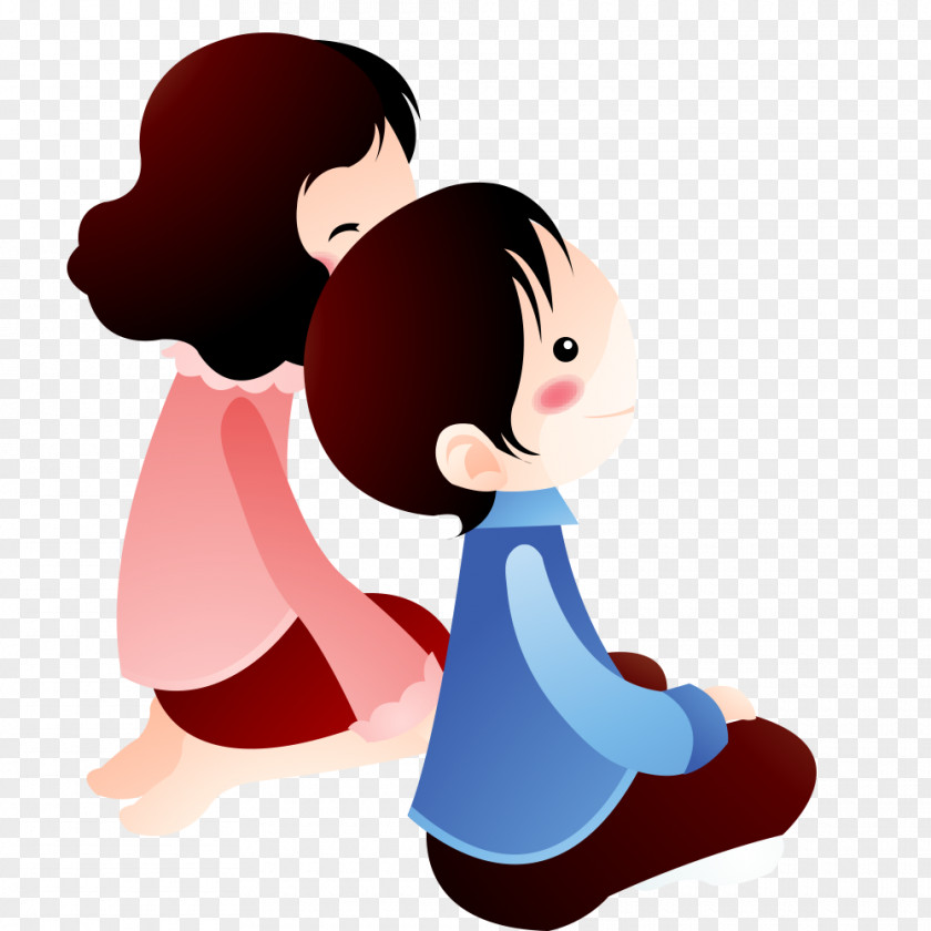 Cartoon Couple Drawing Family PNG