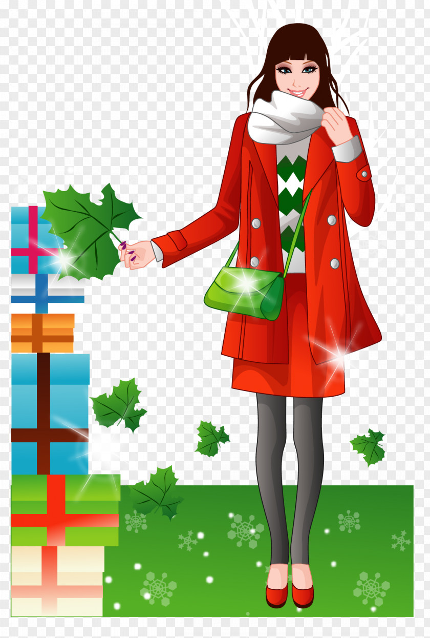 Vector Red Woman Photography Illustration PNG