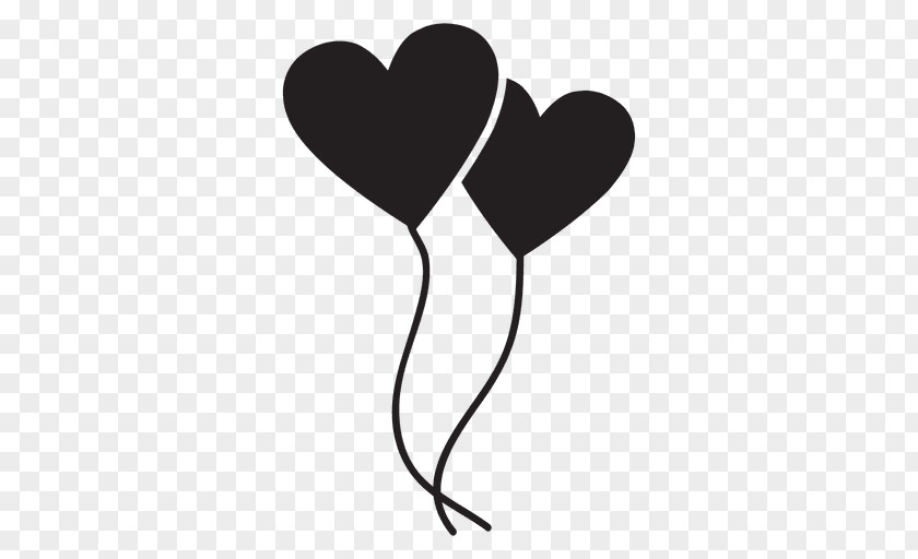White Balloon Heart Clip Art PNG