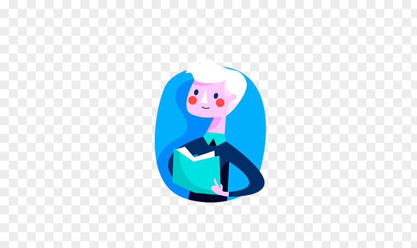Blond Boy Holding A Book Idea Illustrator Illustration PNG
