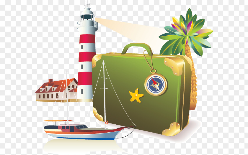 Landmarks Vacation Vector Material Travel Tourism Suitcase Baggage PNG