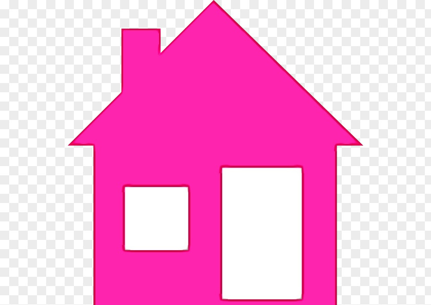 Rectangle House Pink Clip Art Line Magenta PNG