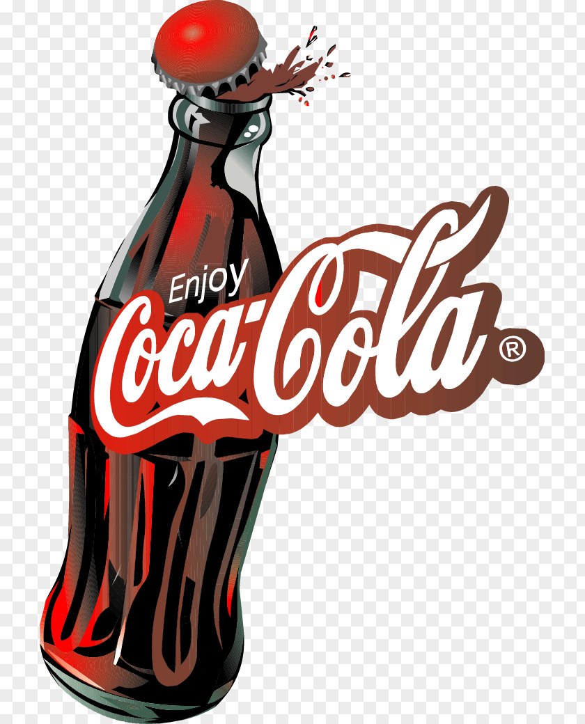 Vector Bottled Coca-Cola Beverages Cherry Soft Drink PNG