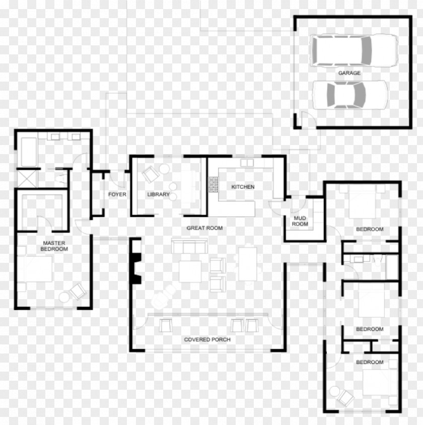 Design Floor Plan Paper Furniture White PNG
