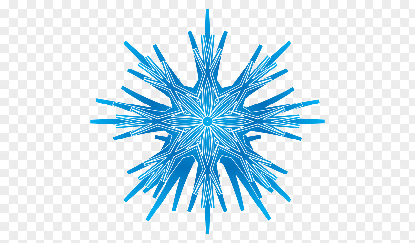 Blue Snowflake Symmetry PNG