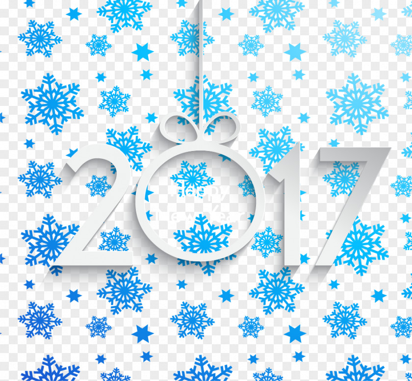 Gradient Blue Snowflake Background 2017 PNG