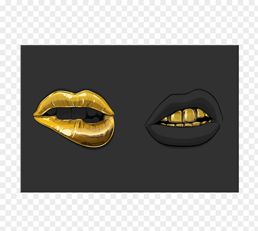 Teeth And Stereo Boxes Lip Gold Mouth PNG