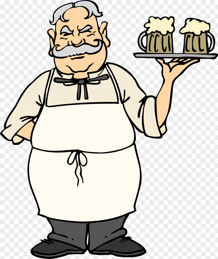 GRANDFATHER Bartender Cook Cartoon Clip Art PNG