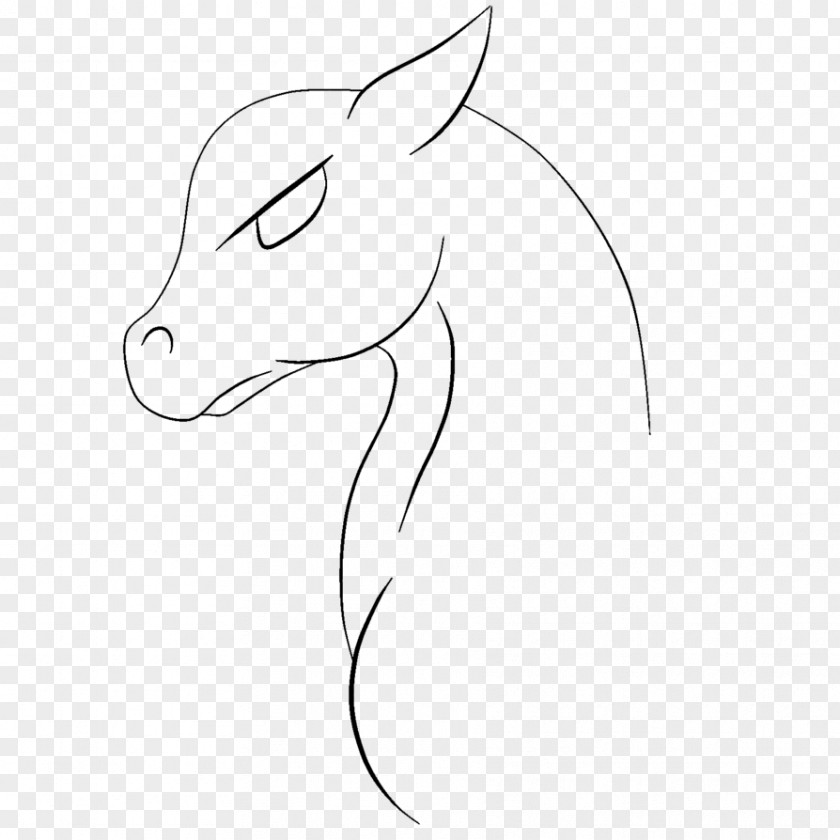 Mustang Mane Line Art Sketch PNG
