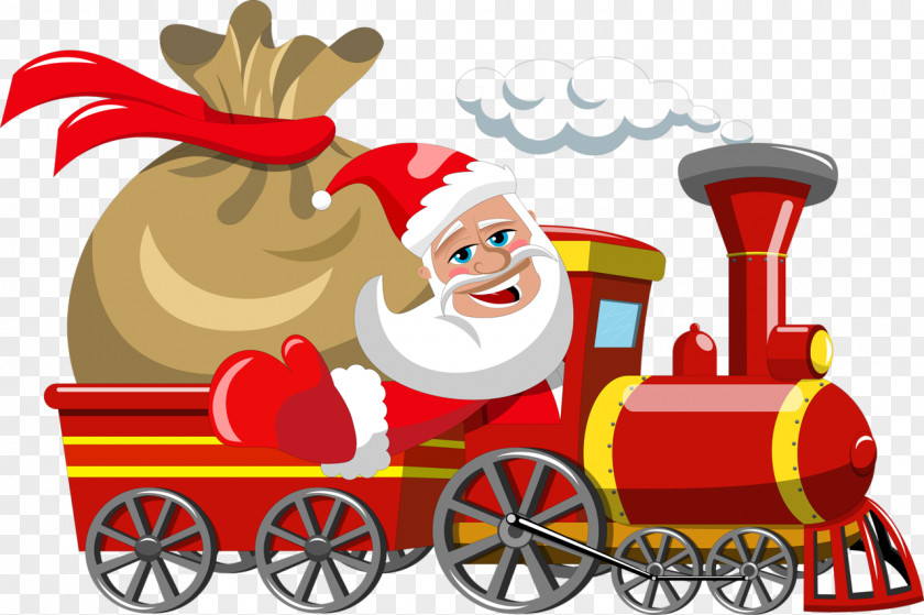 Talyllyn Railway Santa Train Claus Clip Art Christmas Day Rail Transport PNG