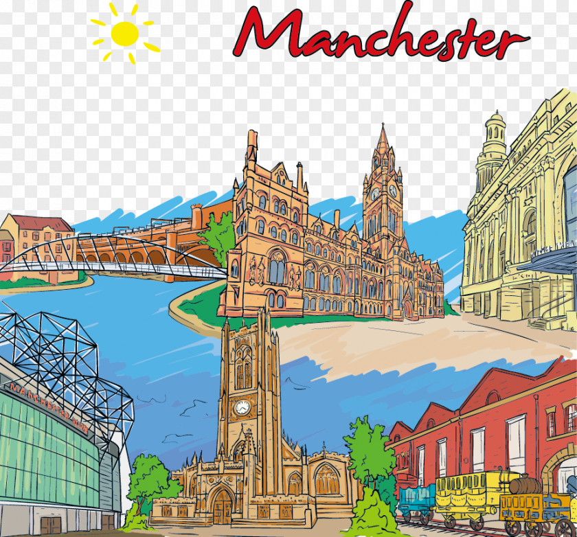 Manchester Graffiti Vector Illustration London PNG