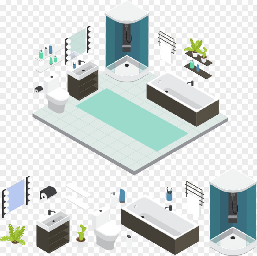 Vector Toilet Design Bathroom PNG