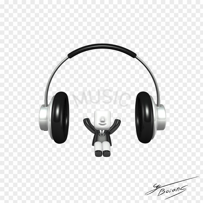 3D Villain Headphones Download PNG